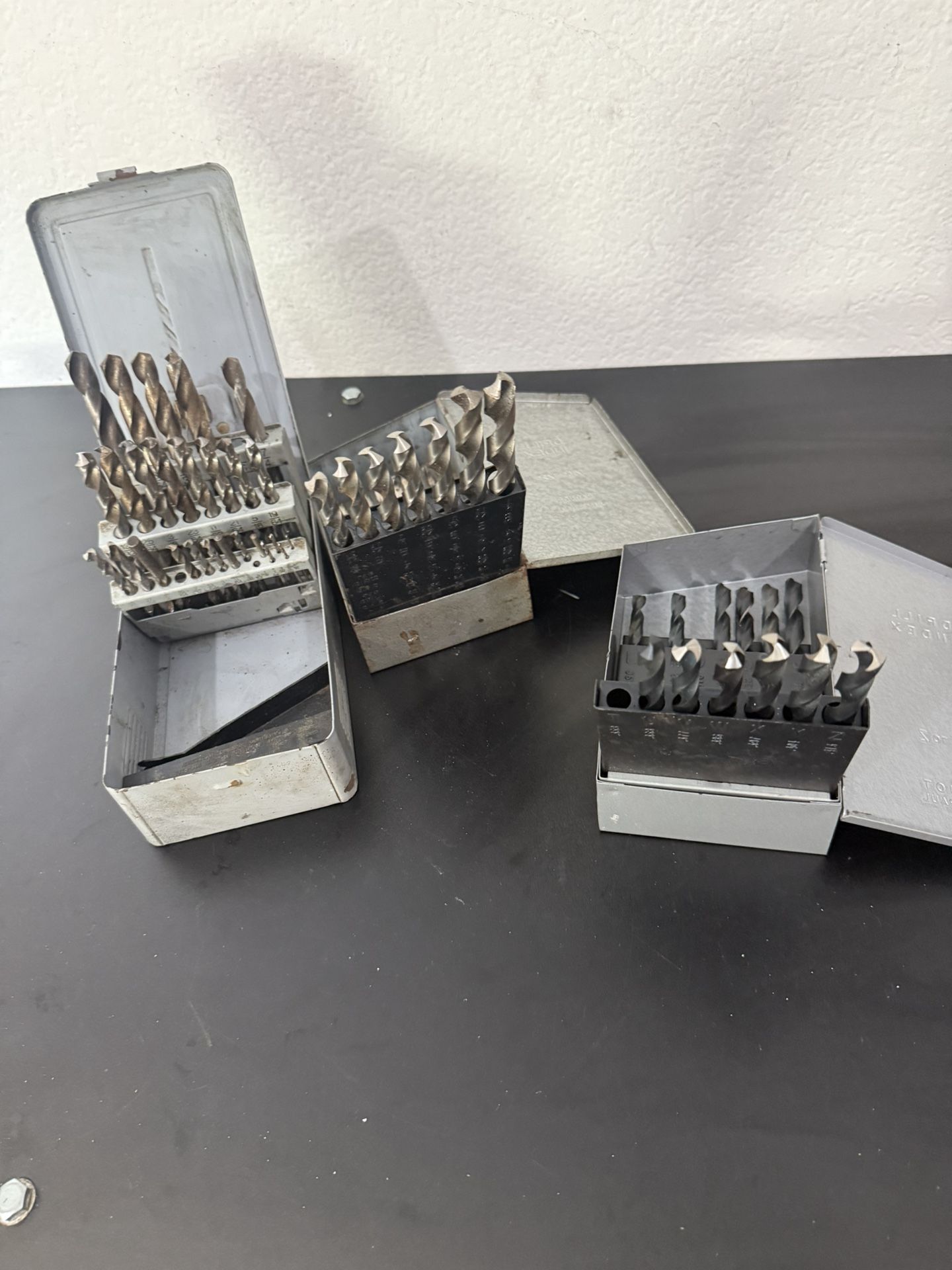 Vintage Usa Made Drill Bit Lot 3 Cases