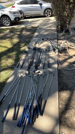 50 golf clubs from various companies Taylor made perfect two, cougar, lion, Wilson, Dunlop, perfect spin, Concorde, golf Smith and More