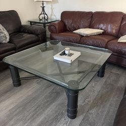 Glass Coffee Table And End Table 