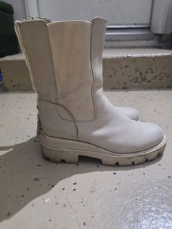 Sam Edelman White Chelsea Boots 6.5