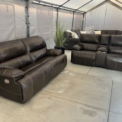 Leather Couches With Electric Recliners 