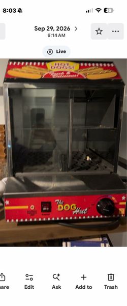 Commercial The Dog Hut Hot Dog Steamer Machine