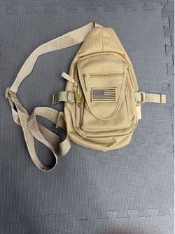 EAST WEST Tactical Sling Bag / Crossbody EDC Backpack – Tan