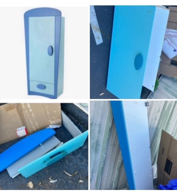 STILL HERE  SAT@4– FREE CURB ALERT!!  IKEA Mammut Armoire Dresser Closet With Two Drawers Requires Reassembly- Use for Child’s Room Decor/ Playhouse 