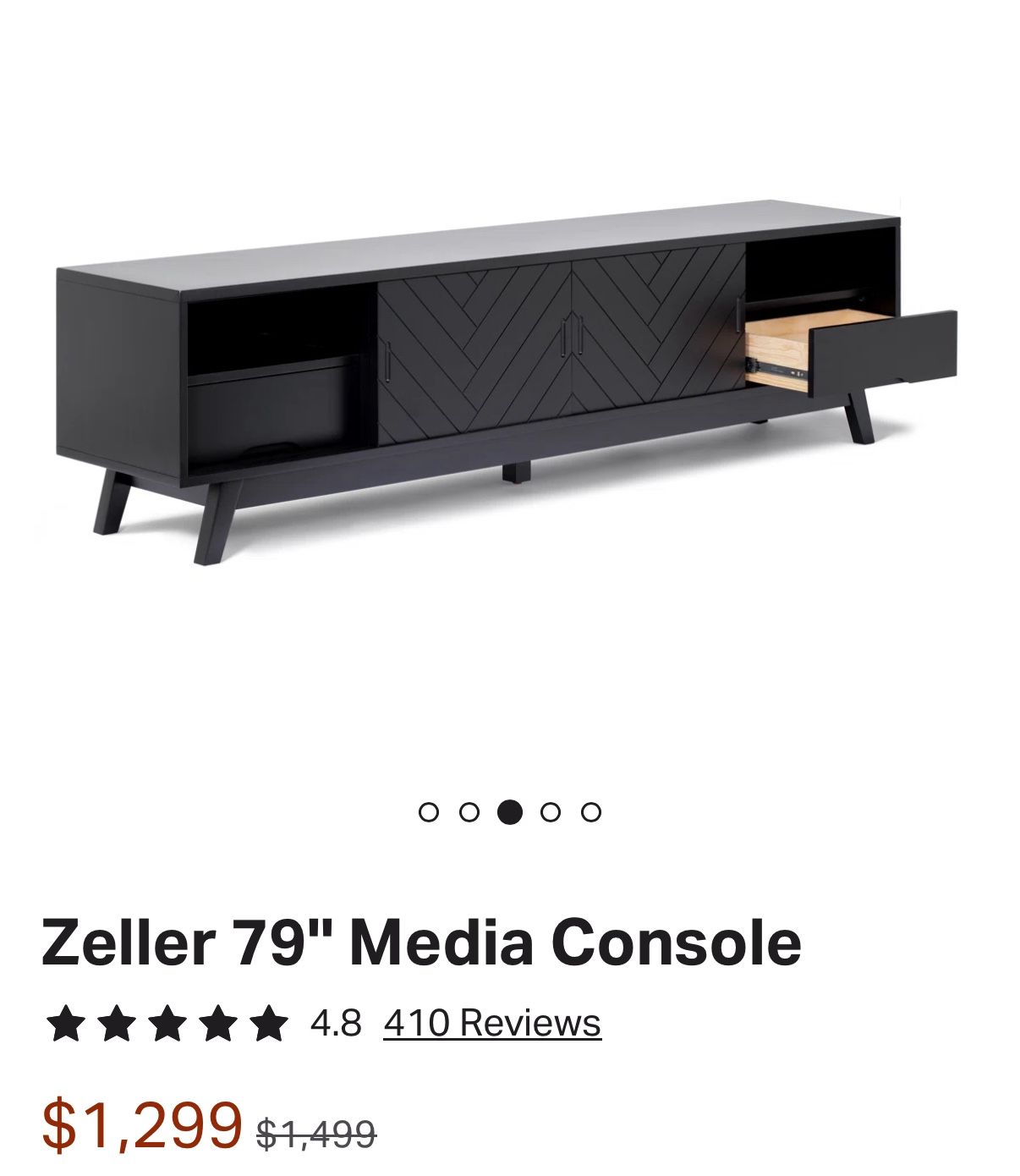 79” Solid Wood Media Console