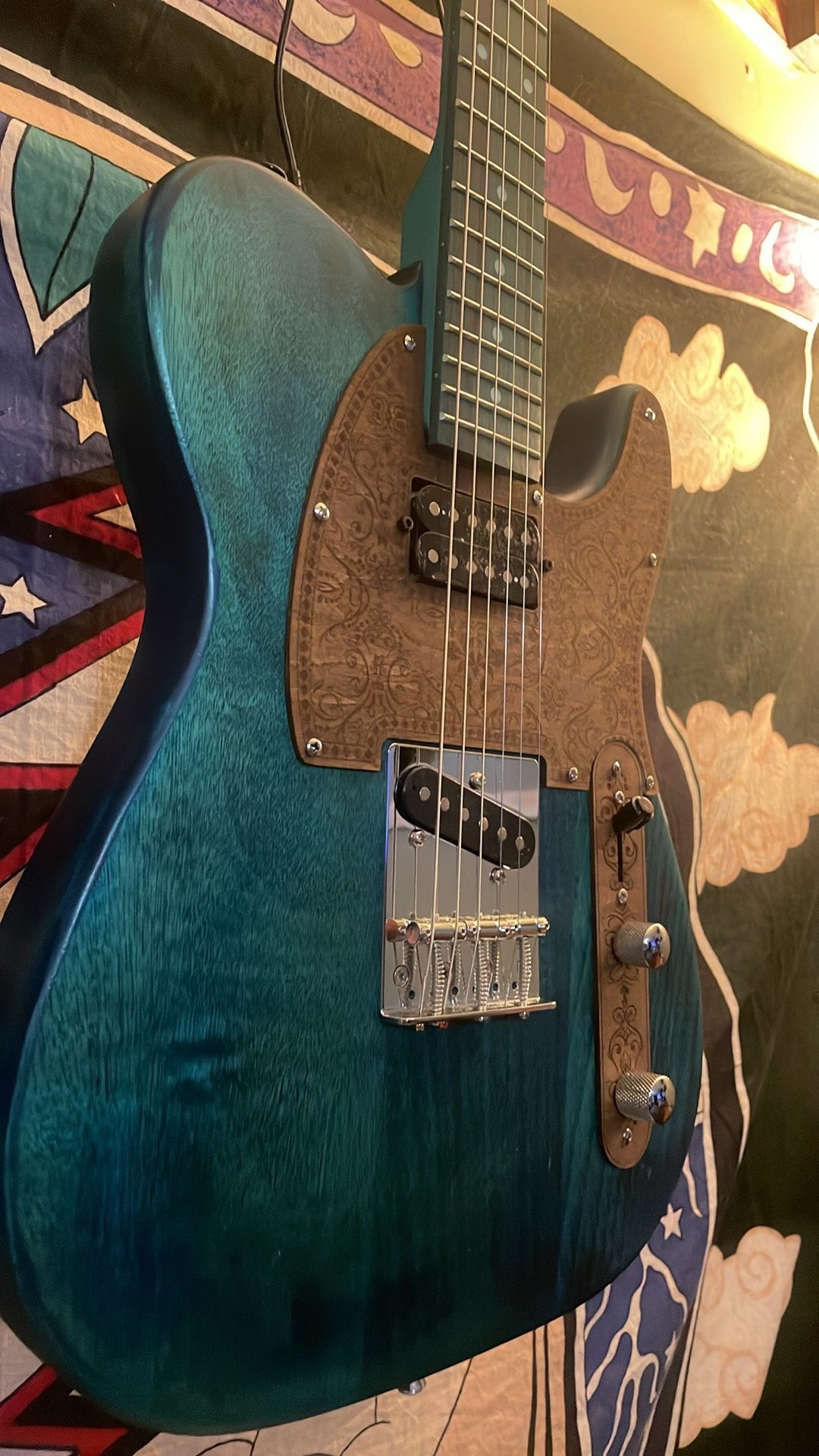 Custom Turquoise Troubadour Telecaster Guitar 