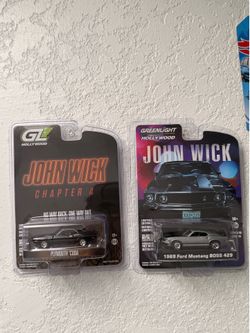 GreenLight John Wick Mustang and Plymouth Cuda