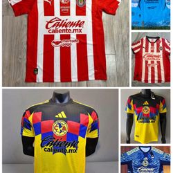 Soccer  America aguilas Chivas Guadalajara el rebaño sagrado  New Jersey  2025-  2026 fan version sizes small to 4xl tricampeon futbol Mexico home loc