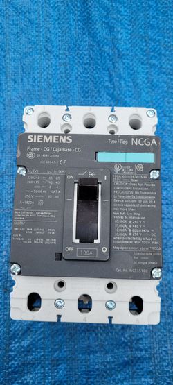 Siemens NCS35100 100A 3-Pole Circuit Breaker NCGA 600V 3RT NCS35 100A Brand New