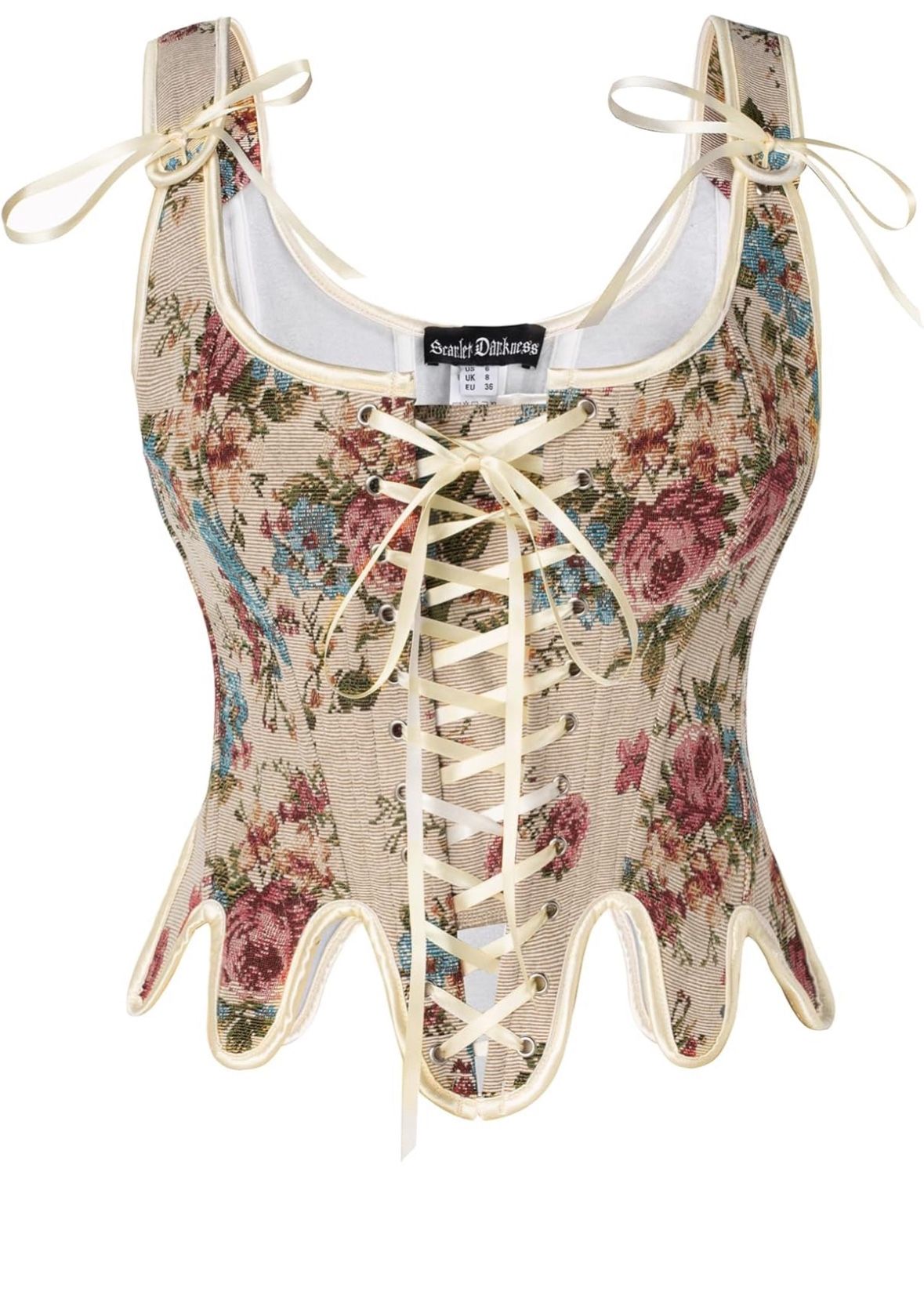 Scarlet Darkness Floral Corset Size M