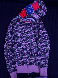 Bape green camo zip-up hoodie