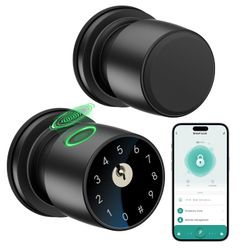 IRONZON Fingerprint Door Knob Fingerprint Door Lock with App Control Smart Door knob for Bedroom, Biometric Door Lock for Apartment Office and Garages