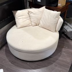 Round Sofa w/ 3 Pillows