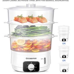 New Food Steamer: White, Stackable, and Easy to Use