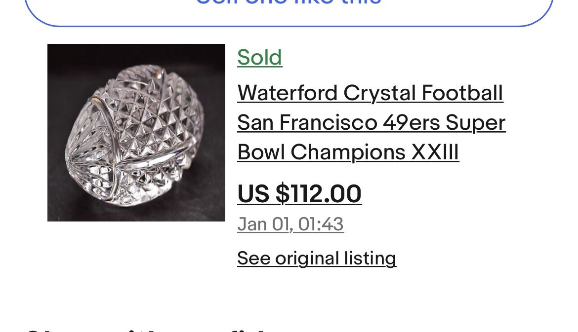 Waterford Crystal 49ers Super Bowl 