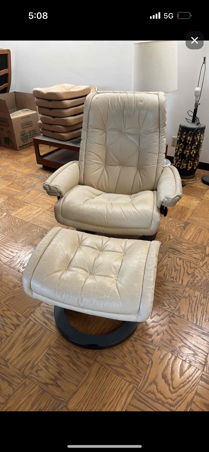 Ekornes Reclining Chair & Ottoman