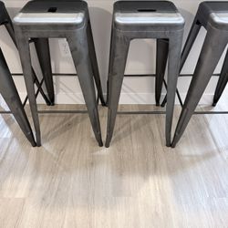 Bar Stools - 24-Inch, Set of 4, Black 