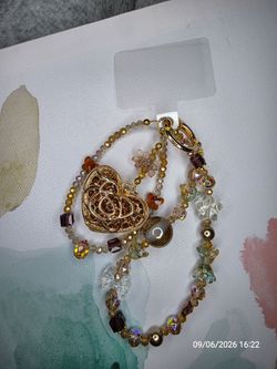 Beautiful Brown Heart Phone charm or keychain