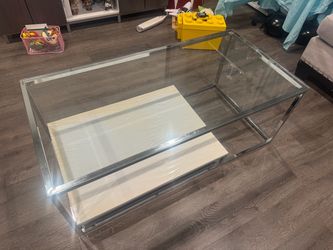 Glass top coffee table