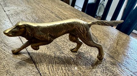 Solid brass hunting dog
