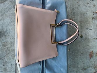 Blush Pink Structured Handbag Gold Hardware