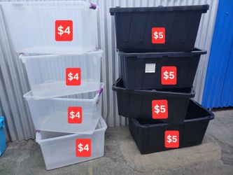 NO LIDS!! Assorted Storage Bins and Crates