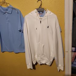 Polo White Jacket Hoodie Men's  LG $ 55