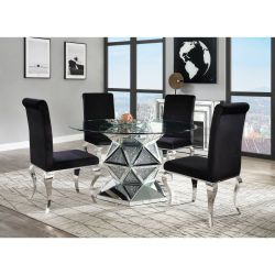 Mirror and Faux Diamond Dining Table