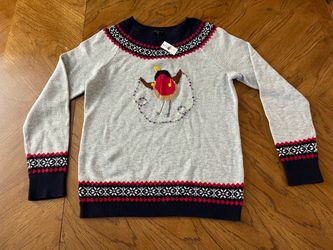 NWT Talbots Size M Christmas Robin Sweater (Slightly Wrinkled from Storage)