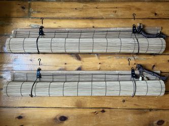 Bamboo Roll-Up Shades, 36”x72” — Pair