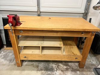 Heavy-Duty Custom Workbench with Starrett Athol Vise