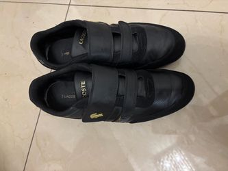 Lacoste Black and Gold Velcro Sneakers