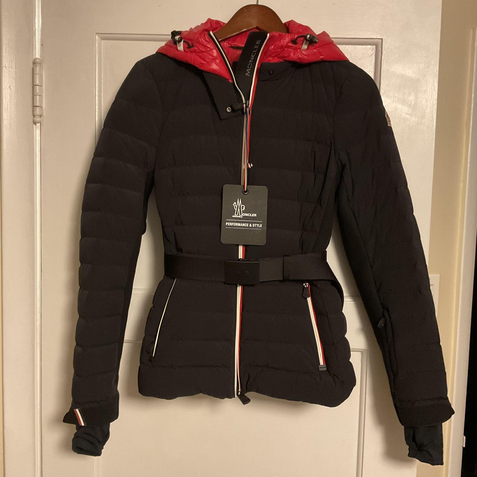 NWT Moncler Grenoble Bruche Giubbotto Belted Utility Jacket Black Size 1 Small