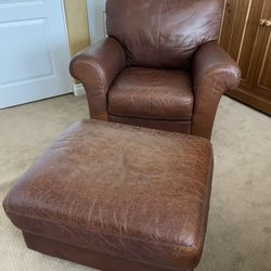 Leather Chair And Ottoman