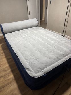 Inflatable Queen Mattress w/Headboard
