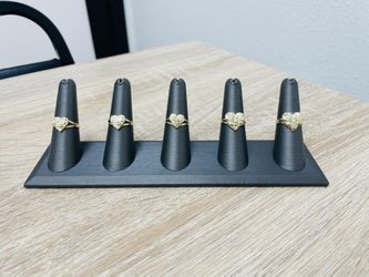 10K Yellow Gold Heart Nugget Rings