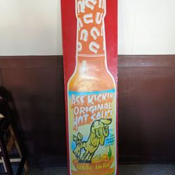 Large Metal Hot Sauce Sign