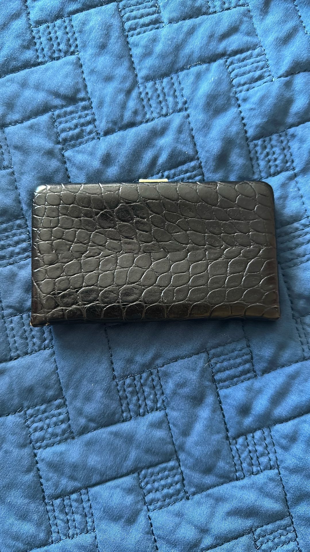 ABAS CROCODILE WALLET GOLD METAL FRINGE