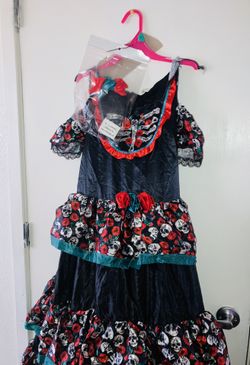 The Day Of The Dead Girls Halloween Costume 