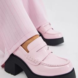 Pink Platform Loafers - Size 6.5 W US
