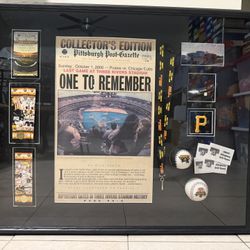 Collectible display commemorating the last Pittsburgh Pirates game at Three Rivers Stadium on Oct 1, 2000