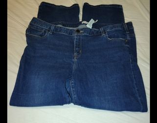 Womens Lane Bryant Jeans,Low Boot Cut BlueJeans,Deluxe Fit w/Flex Magic Waistband Size 24 Low Rise Bootcut