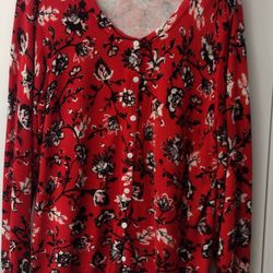 Sweater Red  Floral