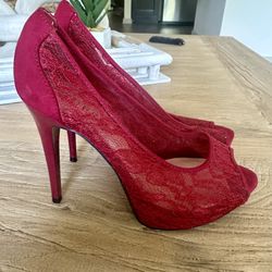 Guess Red Laced Heels