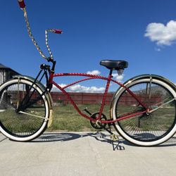 26” Twisted Red Custom Lowrider Bike