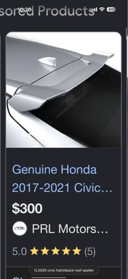 Honda hatchback roof wing