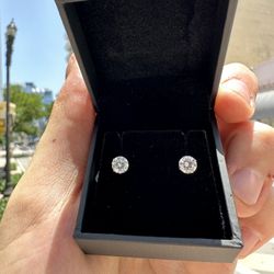 5MM CZ 14k White Gold Stud Earrings 