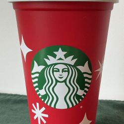 Starbucks 2022 Red Cup w/White Lid NEW Collectible & Reusable