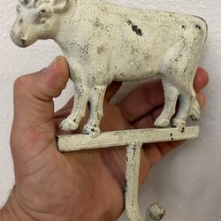 Cast Iron Key Holder Hook Cow Jacket Hat Hanger