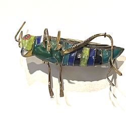 Vintage Asian Cloisonné Grasshopper 